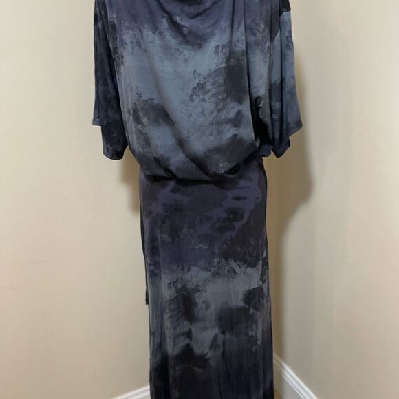 NEW Free People Alyssa Wrap Maxi Dress blue night sky Combo size M - Picture 9 of 12